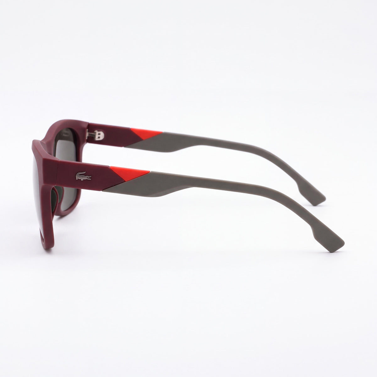 Gafas de sol Lacoste L6043S para hombre, cuadradas, color burdeos mate, espejo naranja, no polarizadas, 100% protección UV, 56 mm, Photo 3