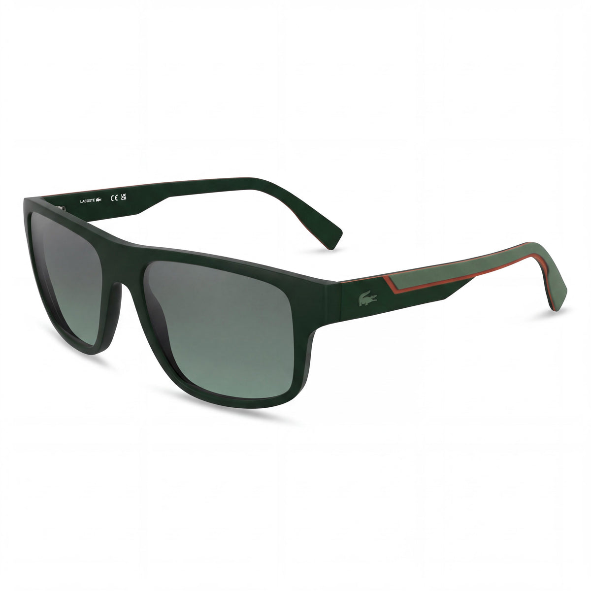 Gafas de sol cuadradas Lacoste L6057S en verde mate para hombre, 57 mm, Photo 1