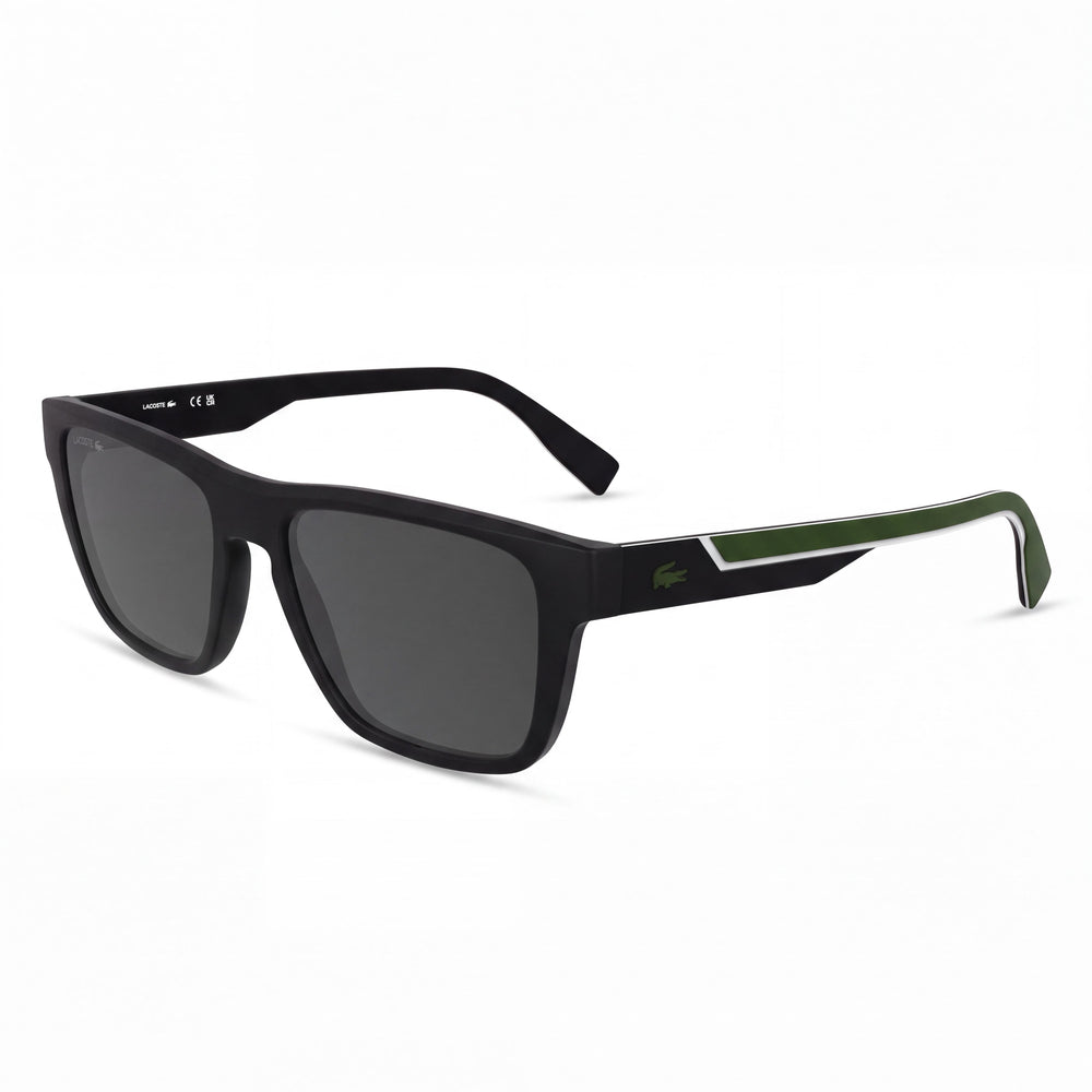 Lacoste L6058S/N Black Rectangle Sunglasses for Men, Black lens