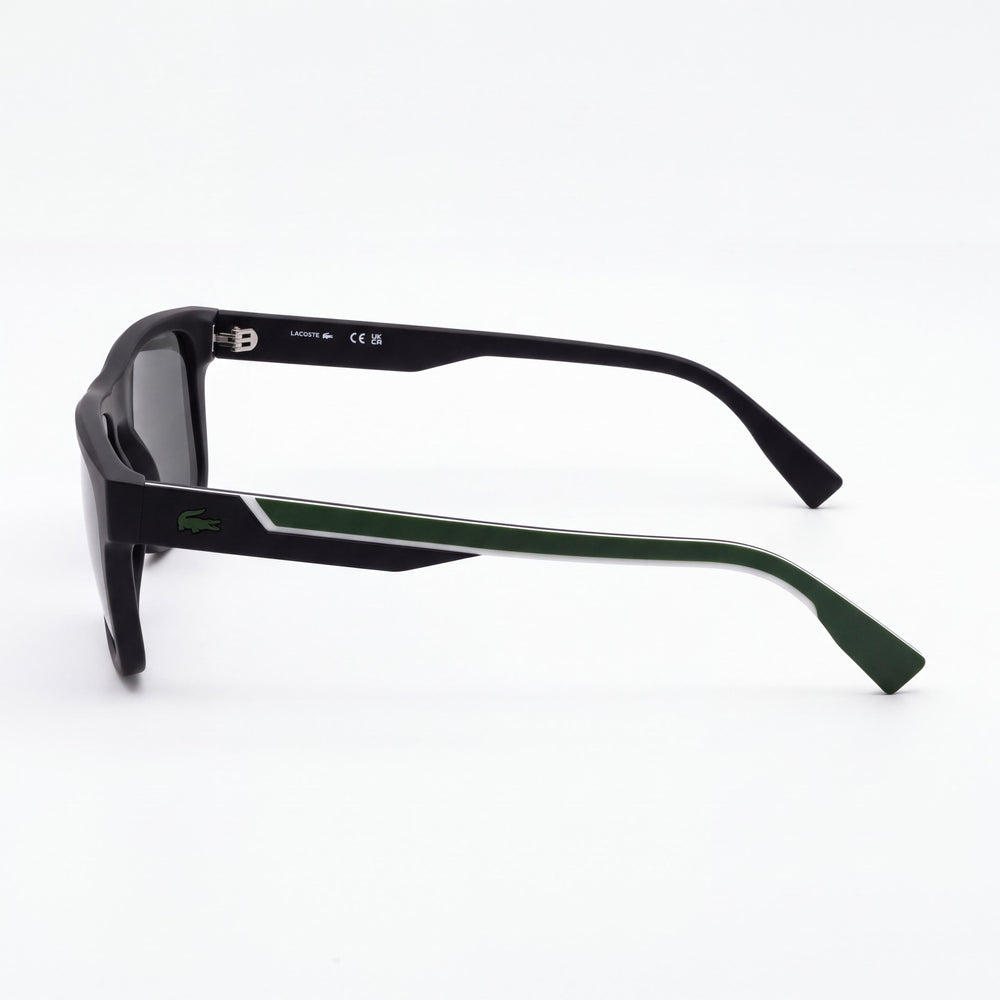 Lacoste L6058S/N Rectangle Sunglasses Men — side view, Black lens