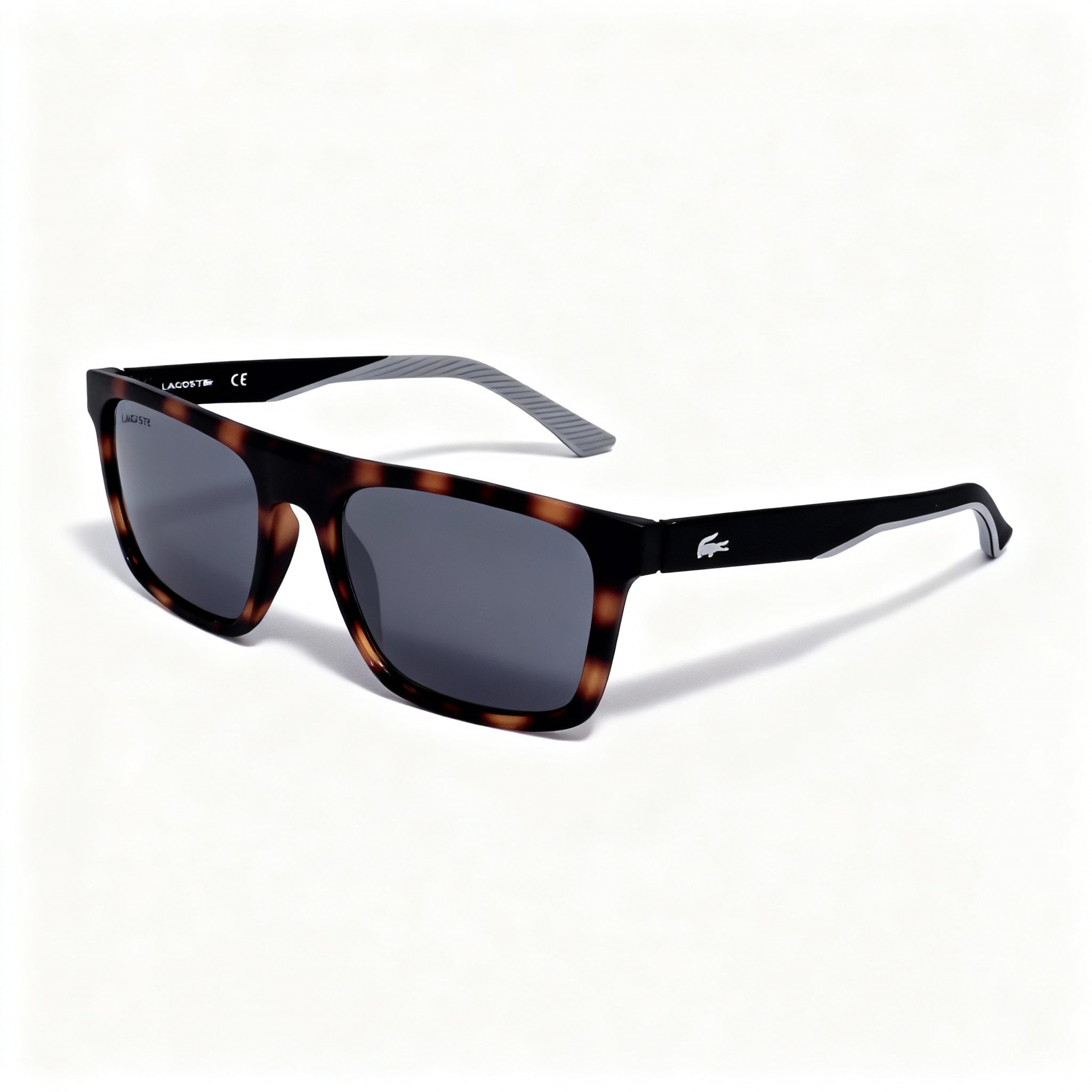 Lacoste L957s Havana Rectangle Mirrored Sunglasses for Men, 56mm, Photo 1
