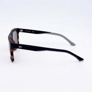 Lacoste L957s Rectangle Sunglasses Men — side view, Non-Polarized Grey Mirror lens