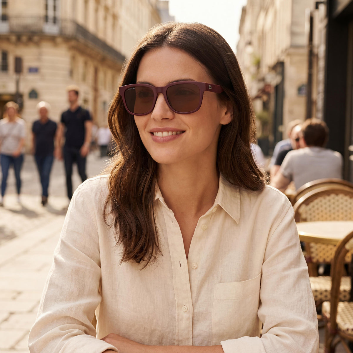 Gafas de sol rectangulares Lacoste Modern Matte rojas, unisex, 53 mm, Photo 6