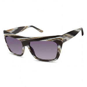 L.A.M.B. Havana Rectangle Sunglasses for Women, Black lens