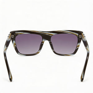 L.A.M.B. Rectangle Sunglasses Women — side view, Non-Polarized Black lens