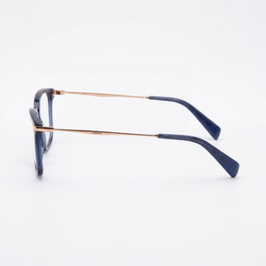 Levi's 5007 Rectangle Eyeglasses Unisex — side view, Blue Plastic temples
