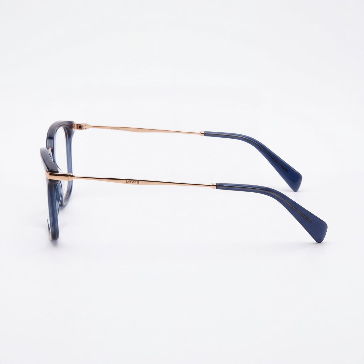 Montura óptica rectangular unisex Levi's 5007 de plástico azul, lente 52 mm, puente 21 mm, varilla 145 mm, Photo 3