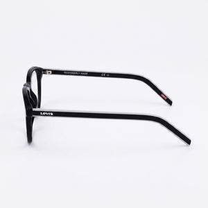 Levi's Classic Oval Eyeglasses Unisex — side view, Black Eco PMMA temples