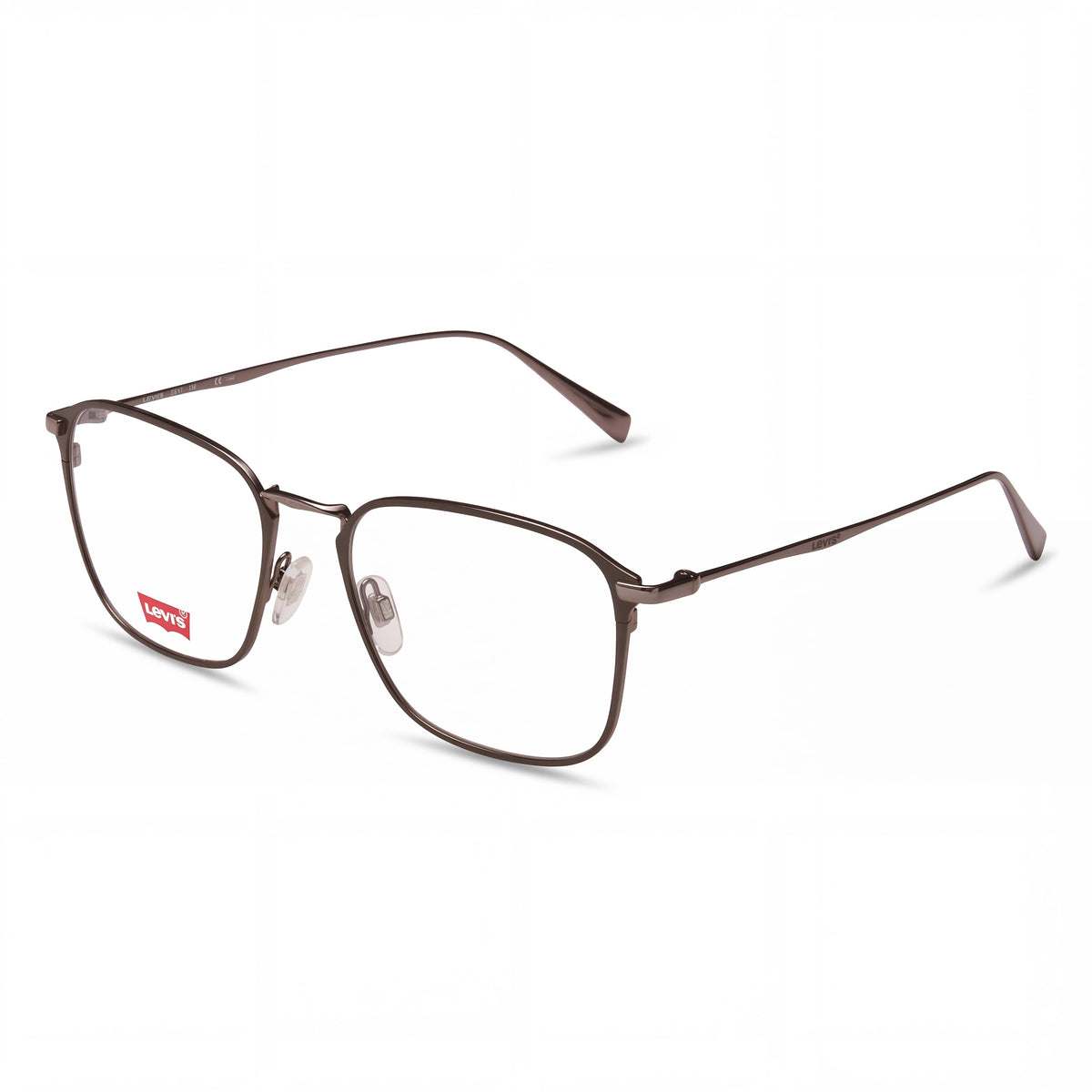 Levi's Classic Matte Khaki/Clear Rectangle Sunglasses for Men, 52mm, Photo 1