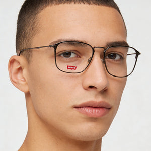 Levi's Classic Square Eyeglasses for Men — interior view, Polycarbonate demo lenses