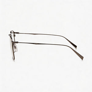 Levi's Classic Square Eyeglasses Men — side view, Gray Metal temples