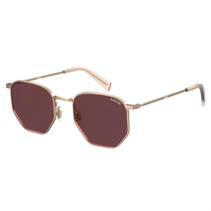 Levi's Gold Square Sunglasses for Men, Pink lens