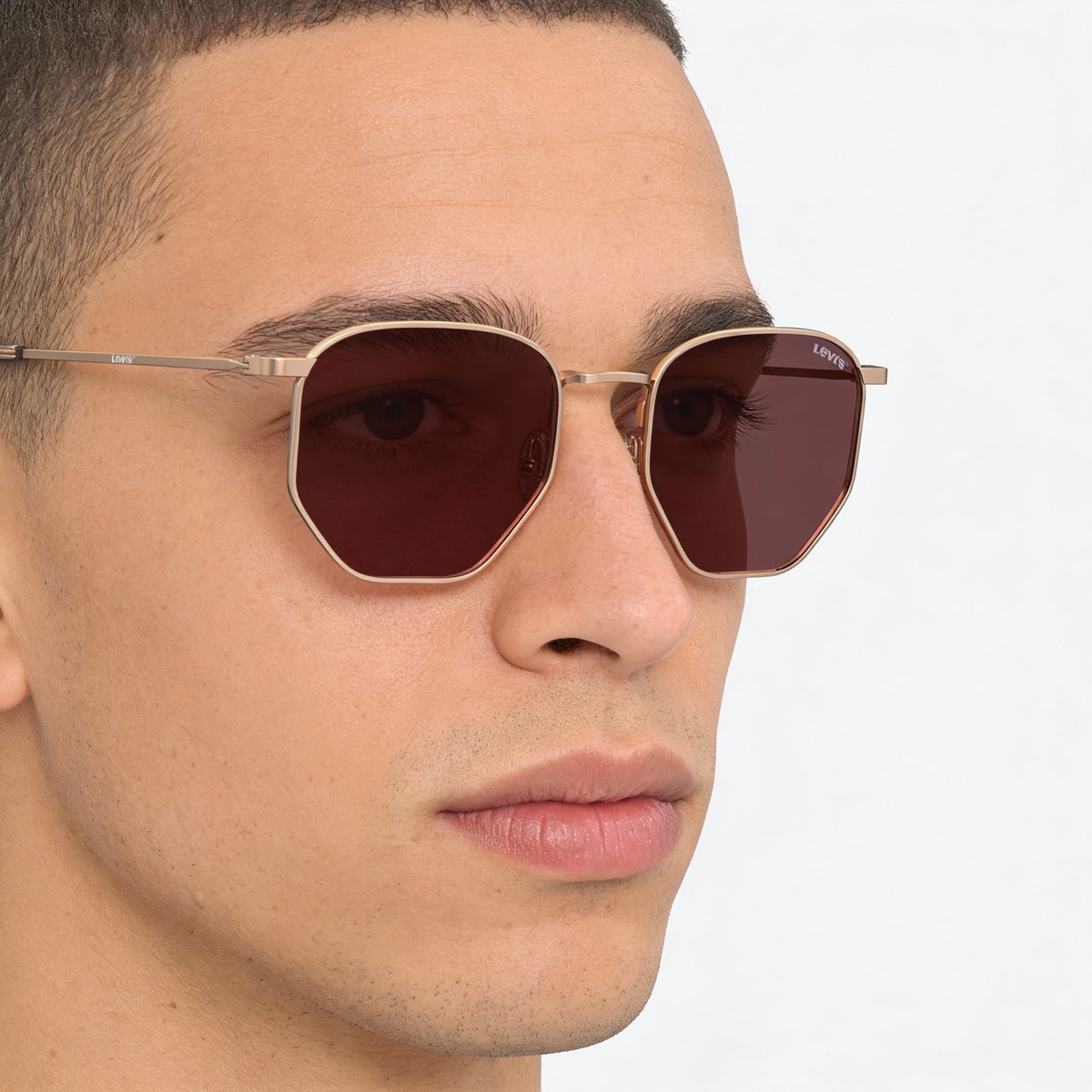 Gafas de sol cuadradas Levi's de cobre dorado para hombre, 51 mm, Photo 4