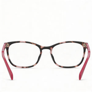 Levi's Rectangle Eyeglasses Women — side view, Havana frame temples