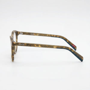 Levi's Round Eyeglasses Women — side view, Havana Plastic temples