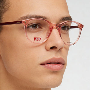 Levi's Lv 1005 Round Eyeglasses for Unisex — interior view, Polycarbonate demo lenses
