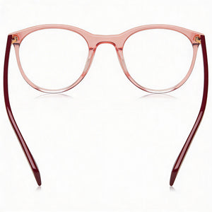 Levi's Lv 1005 Round Eyeglasses Unisex — side view, Pink Polymethyl Methacrylate temples