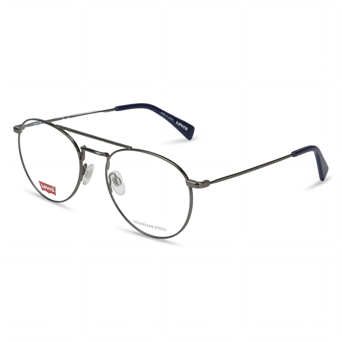 Levi's LV 1006 Ruthenium Round Unisex Eyeglasses, Metal, Photo 1
