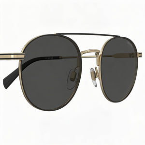 Levi's Lv 1013/S Round Sunglasses Unisex — side view, Non-Polarized Gold lens