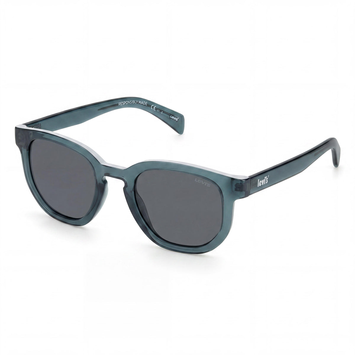 Gafas de sol unisex Levi's LV 1022/S con montura azul inyectada, lentes de policarbonato y protección UV de 51 mm, Photo 1