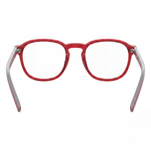 Levi's Lv 1024 Round Eyeglasses Women — side view, Red Plastic temples