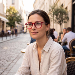 Levi's Lv 1024 Square Eyeglasses for Women — interior view, Plastic demo lenses