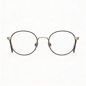 Levi's Lv 1030 Round Eyeglasses Unisex — side view, Gold Alloy Steel temples