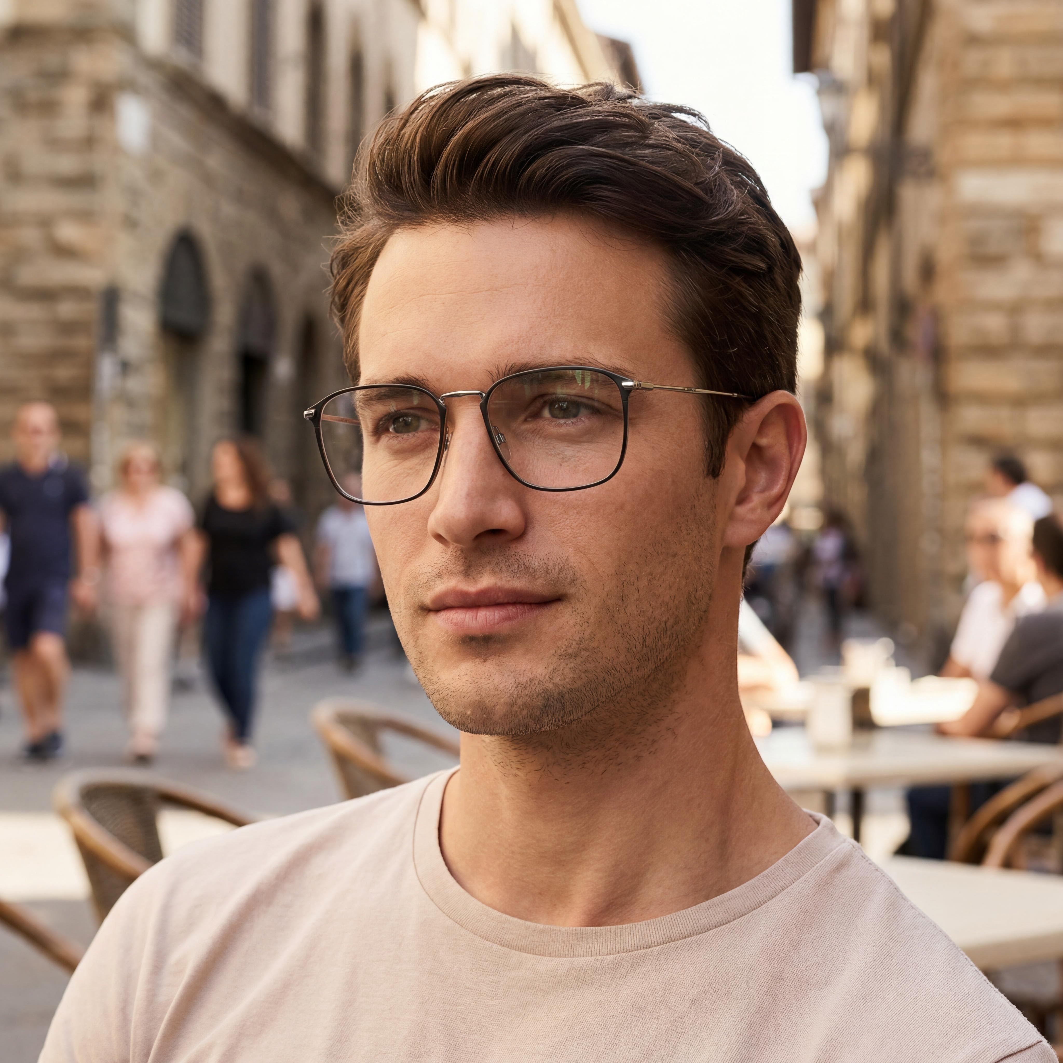 Levi's LV 5000 Ruthenium Black Square Eyeglasses for Men, Metal, Photo 6