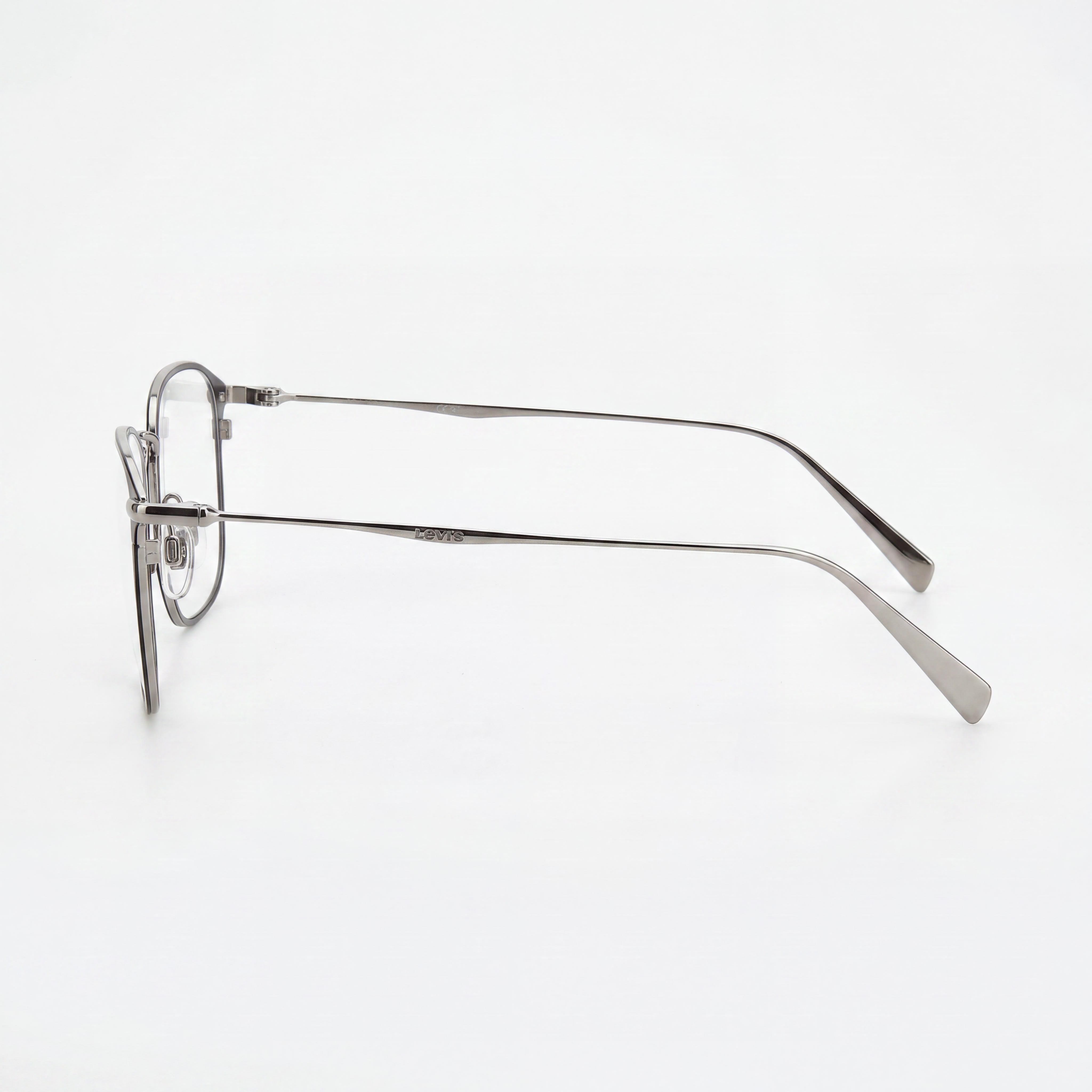 Levi's LV 5000 Ruthenium Black Square Eyeglasses for Men, Metal, Photo 3