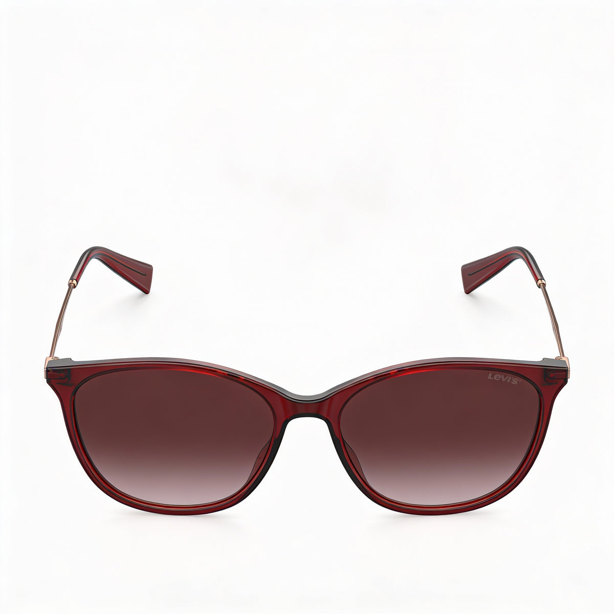 Gafas de sol ovaladas Levi's Lv 5006/S rojas burdeos degradadas para mujer, 55mm, Photo 2