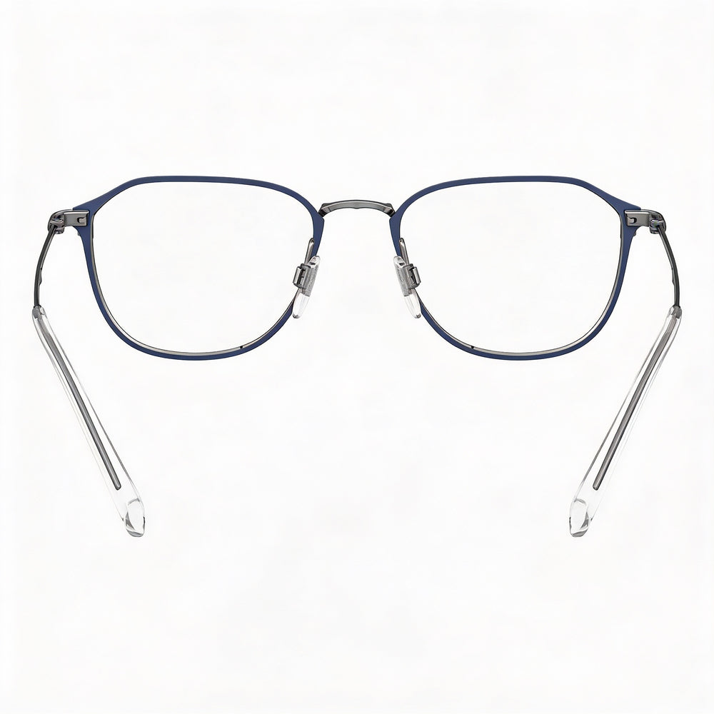 Levi's LV 5010 Oval Eyeglasses Men — side view, Blue Metal temples