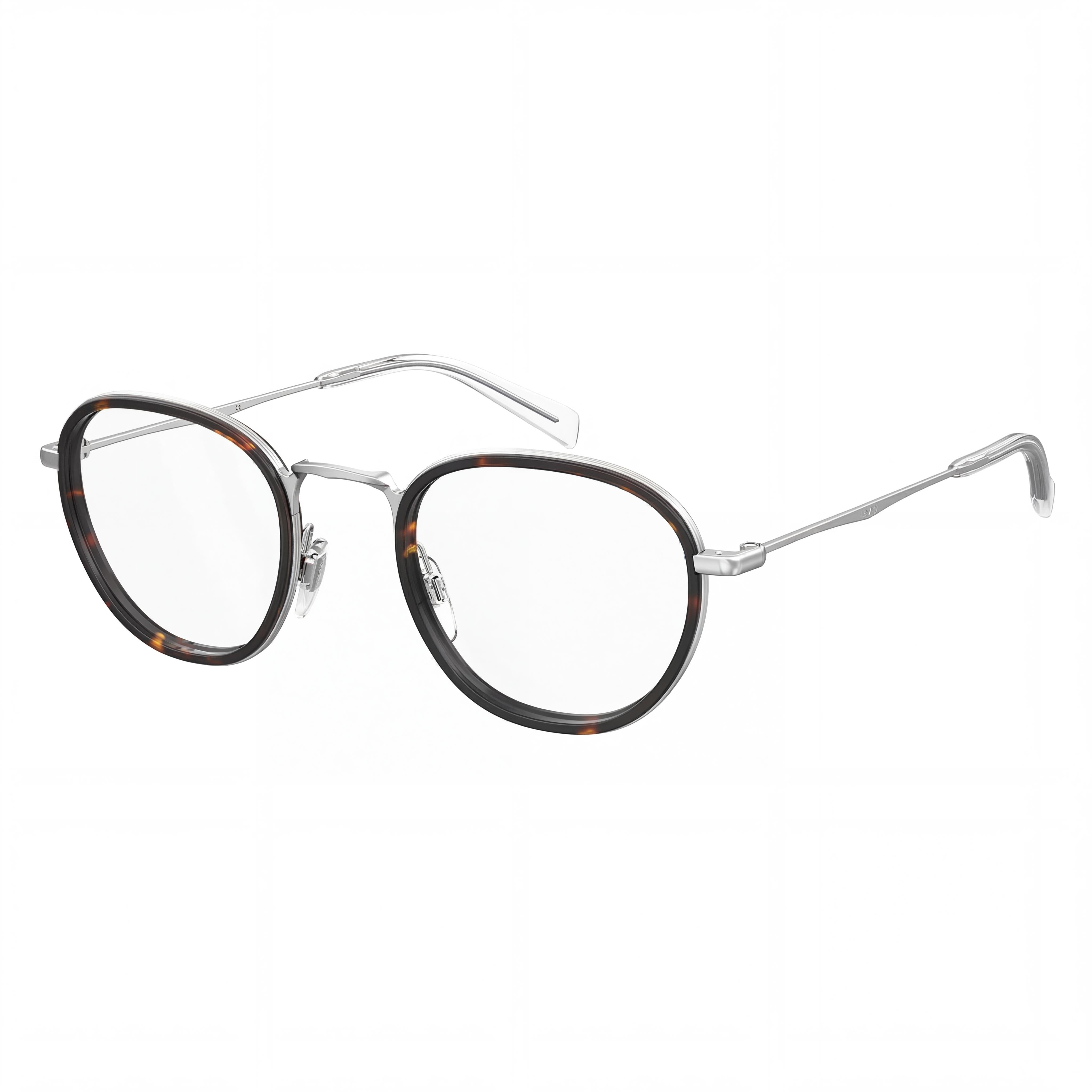 Levi's LV 5012 Dark Havana Round Eyeglasses Unisex, Metal 51mm, Photo 1