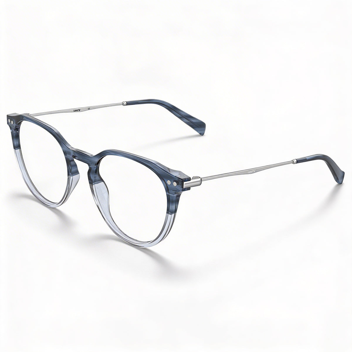 Gafas de Vista Redondas de Plástico Levi's LV 5022 Azules Cuerno para Mujer, 51mm, Photo 1
