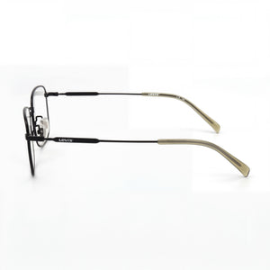 Levi's LV 7048/F/LEV Square Eyeglasses Men — side view, Black Metal temples