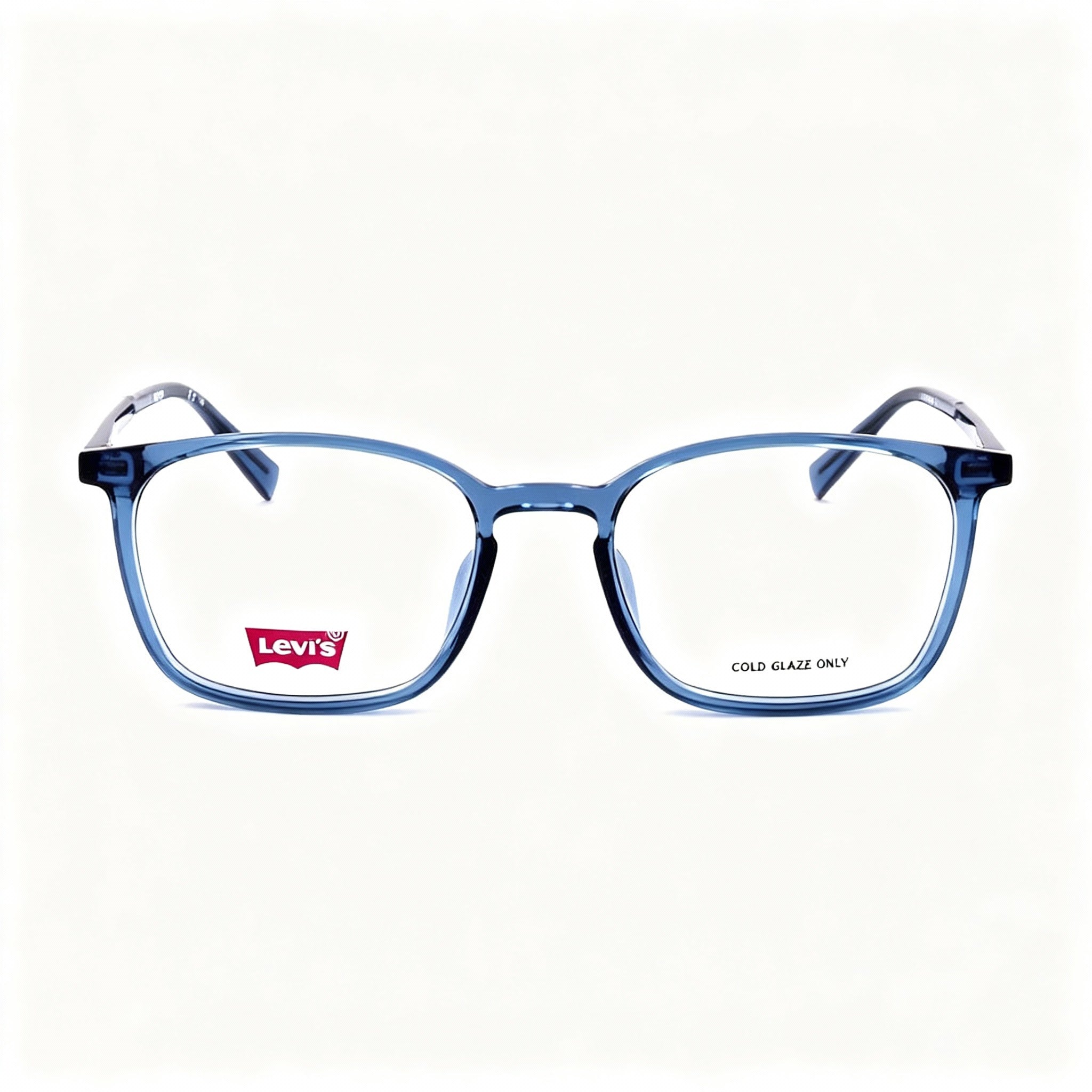 LEVIS Lv 7071/F/Lev Montura de gafas rectangular de montura completa para hombre, azul transparente, 55-19-145, Photo 2