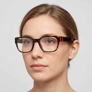 Levi's LV1047 Square Eyeglasses for Women — interior view, Polycarbonate demo lenses