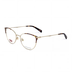 Levi's Modern Gold Havana Oval Eyeglasses for Women, Gold frame
