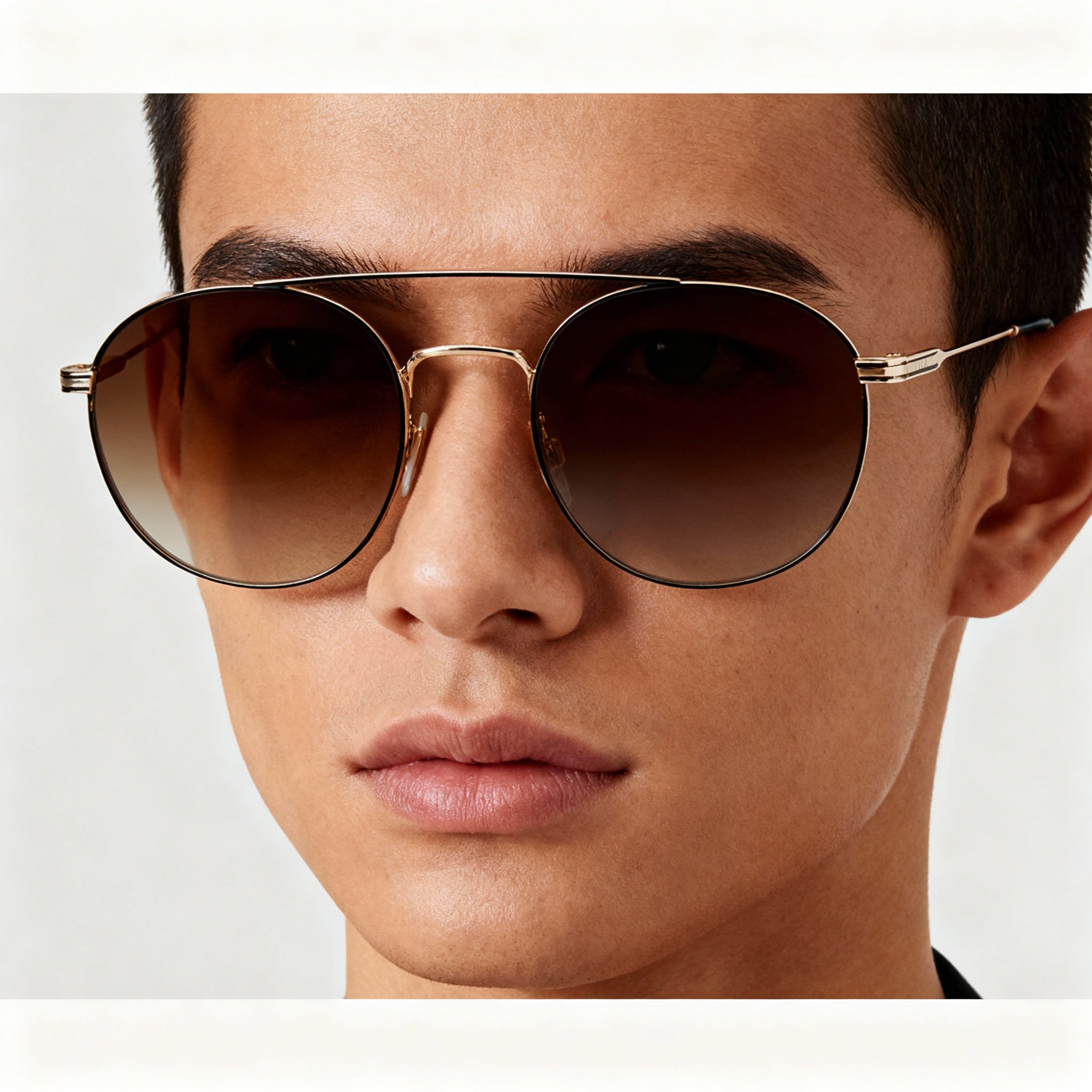 Levi’s Modern Black Gold Round Sunglasses Unisex, 54mm, Photo 3