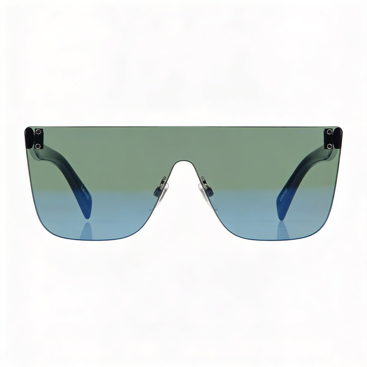 Levi's Green Blue Mirrored Rectangle Sunglasses for Women, Photo 2