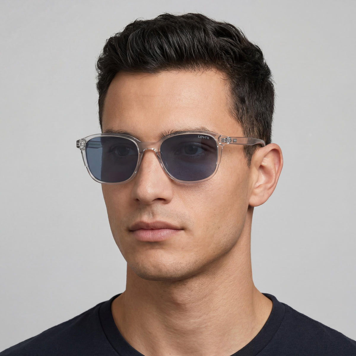 Gafas rectangulares unisex Levi's Timeless en color azul cristal, 53 mm, Photo 4