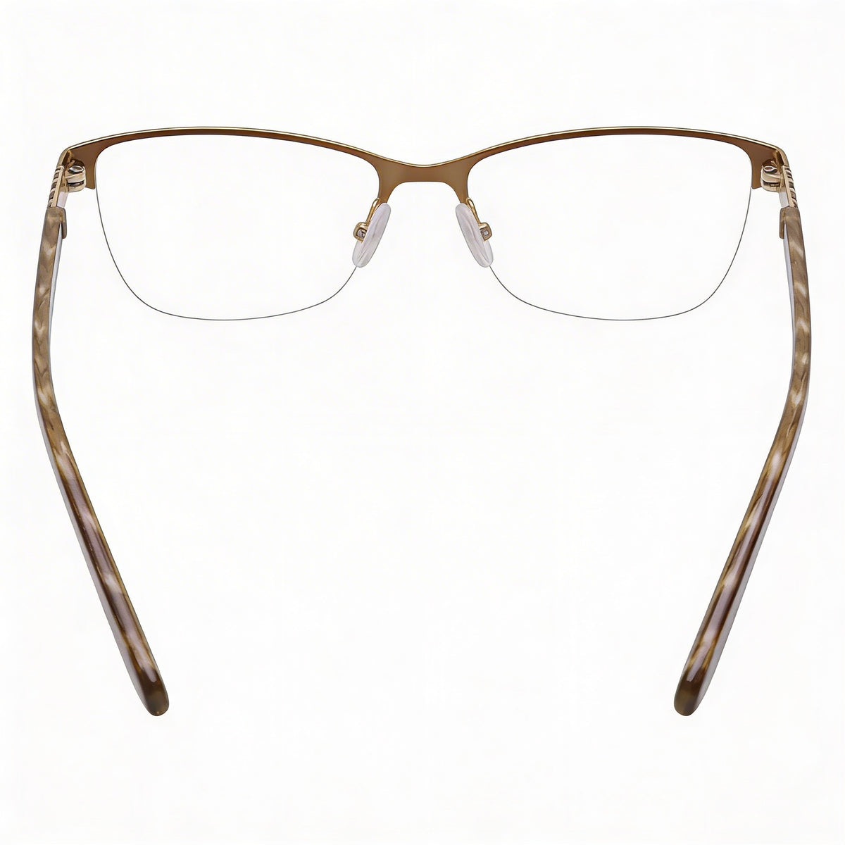 Liz Claiborne 615 Gafas ópticas para mujer, color marrón, forma de ojo de gato, de metal y acetato, listas para graduar, con lentes de demostración transparentes, 51 mm, Photo 2