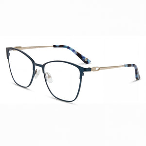 Liz Claiborne Classic Blue Square Eyeglasses for Women, Metal frame