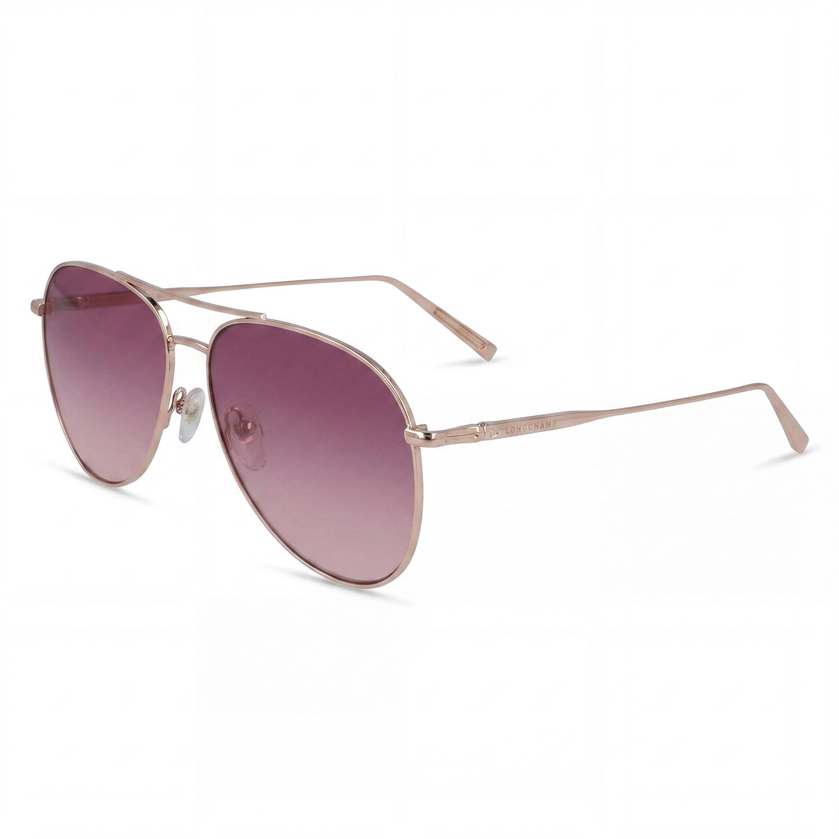 Longchamp Rose Gold Aviator Sunglasses for Women, 59mm, Photo 1