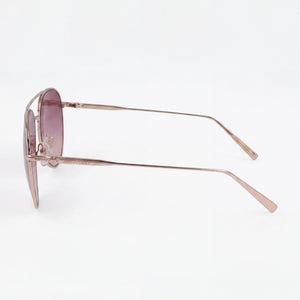Longchamp Aviator Sunglasses Women — side view, Non-Polarized Gradient Pink lens