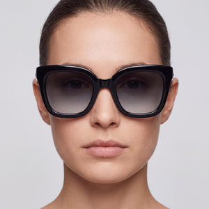 Longchamp LO 793 S 001 Black Sunglasses Women — lifestyle wear, city streets and cafes