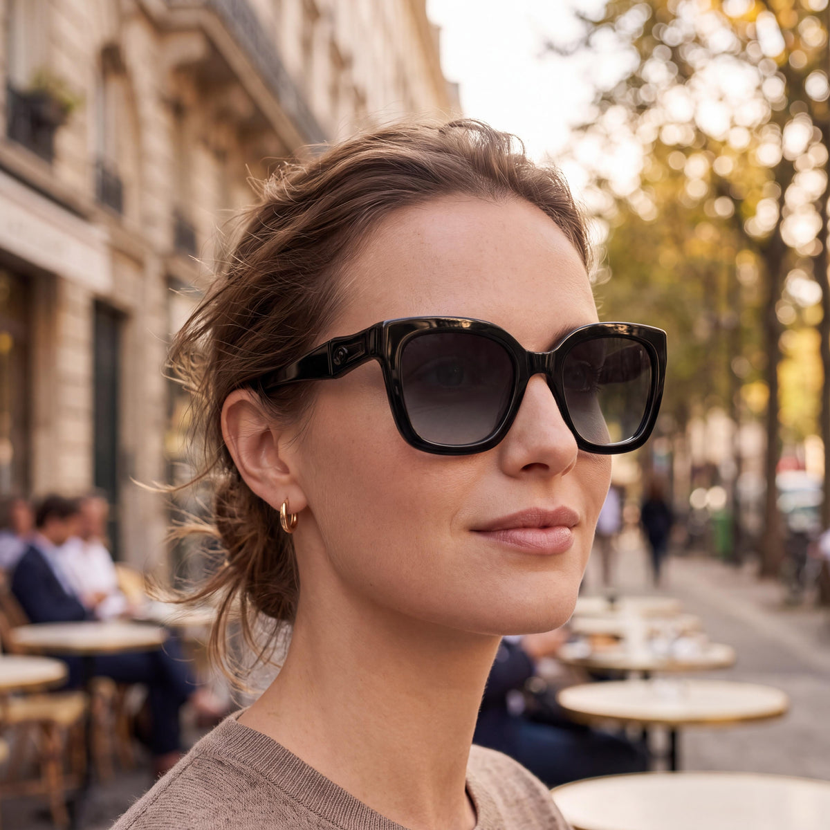 Longchamp LO 793 S 001 Gafas de sol clásicas para mujer, montura de acetato negro, protección UV 400, lentes multicolor 53-23-145mm, Photo 6