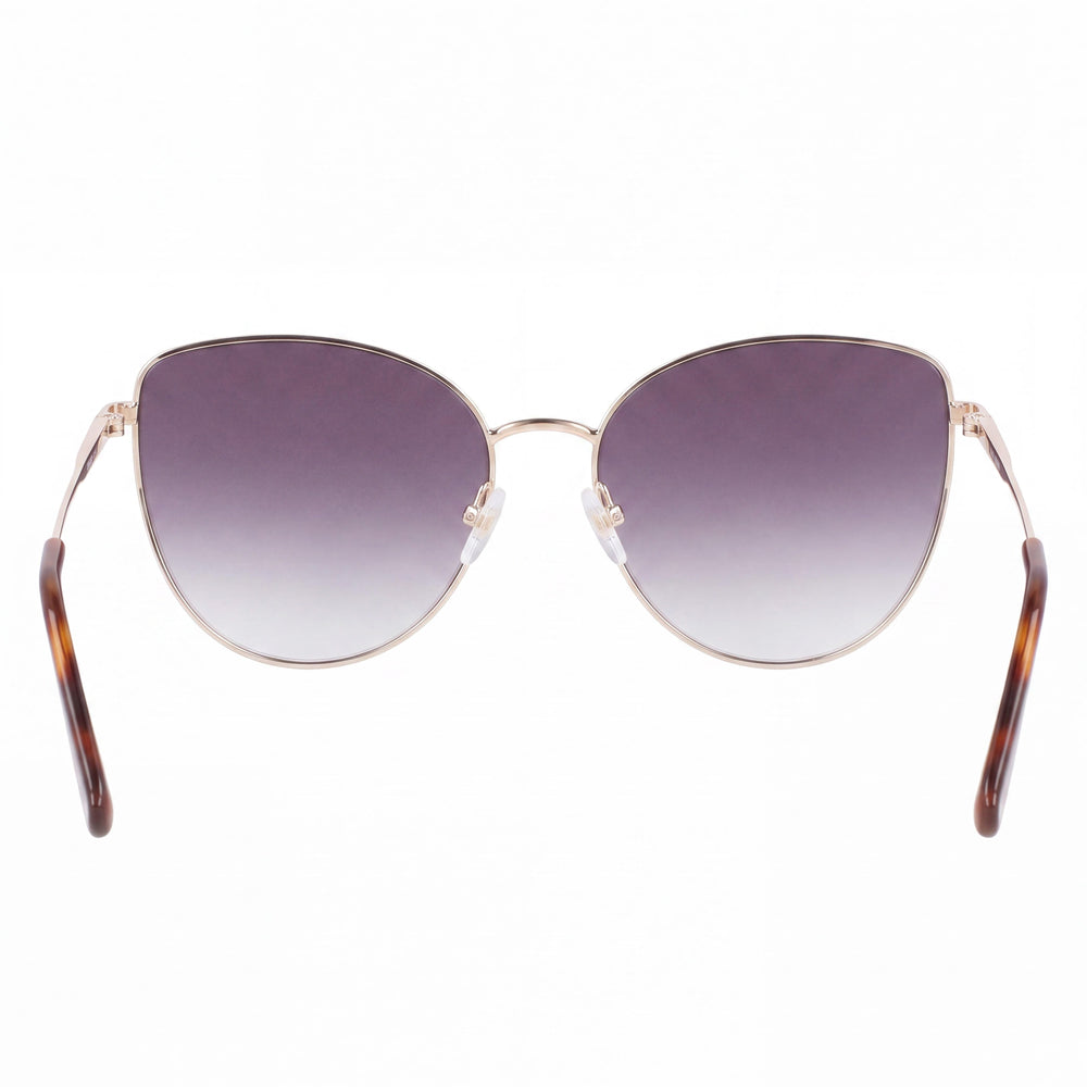 Longchamp LO158S Cat Eye Sunglasses Women — side view, Non-Polarized Gold Blue lens