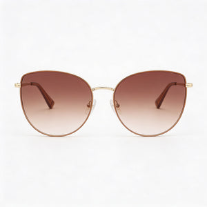 Longchamp LO158S Cat Eye Sunglasses Women — side view, Non-Polarized Gold/Beige lens
