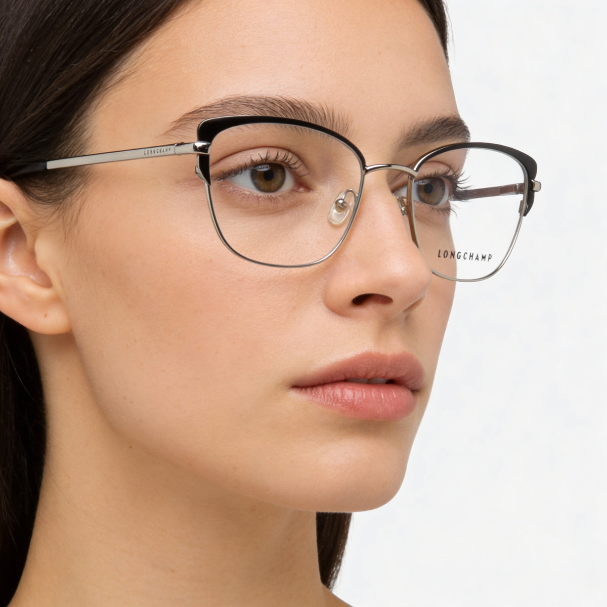 Longchamp LO2108 Black Cat Eye Eyeglasses for Women, Metal 53mm, Photo 3