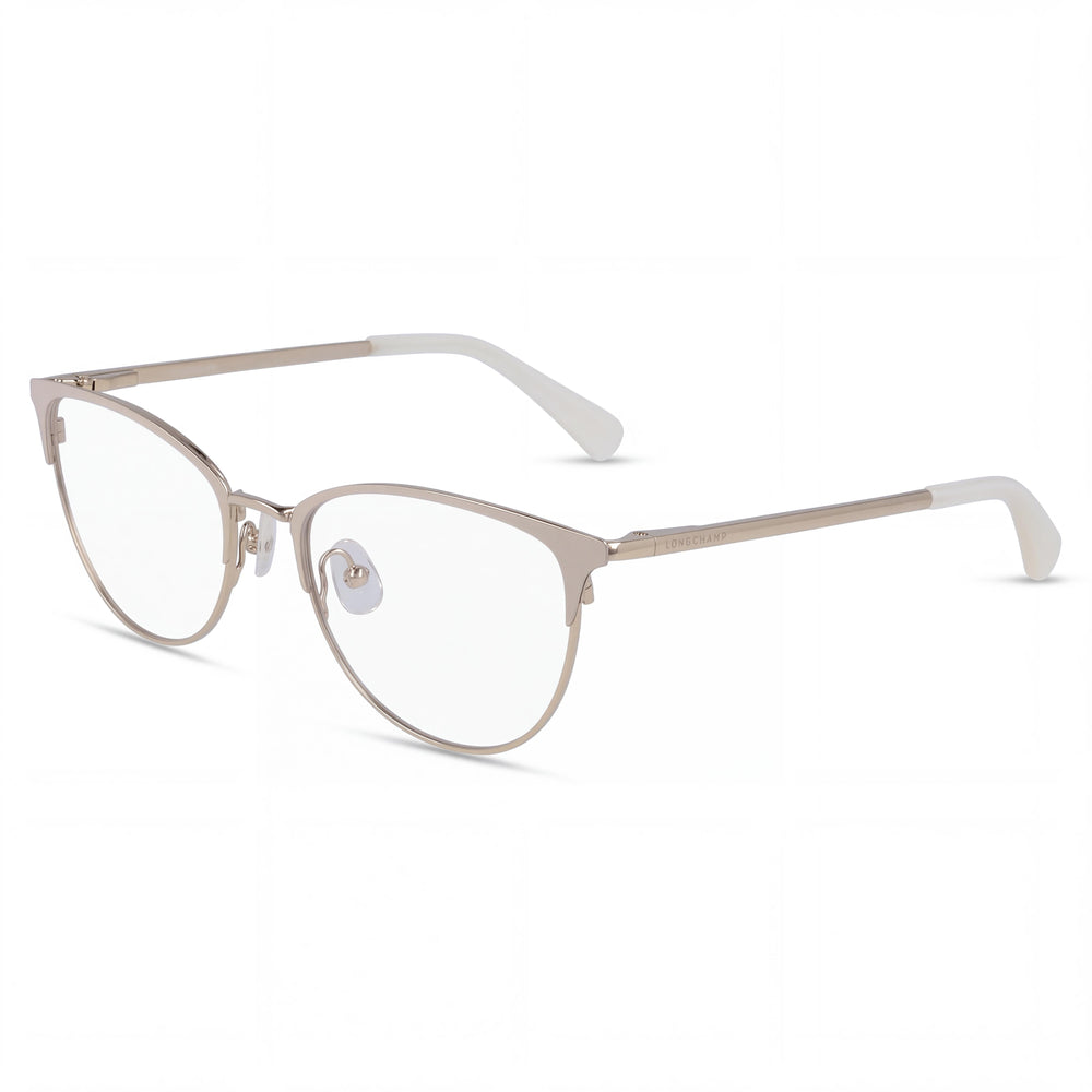 Longchamp Lo2120 Gold Rectangle Eyeglasses for Women, Polycarbonate lenses